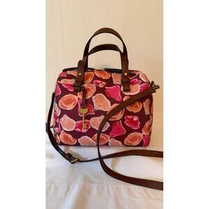 Fossil Rachel Satchel Printed PVC/Polyurethane  flowers NWT